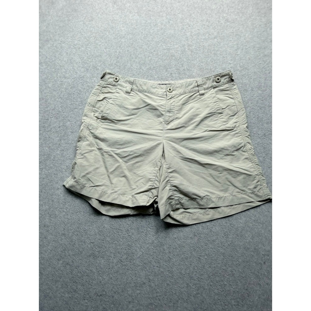 Eddie Bauer Womens Khaki Ripstop Hiking Shorts Size 10 Adjustable Waist Tan